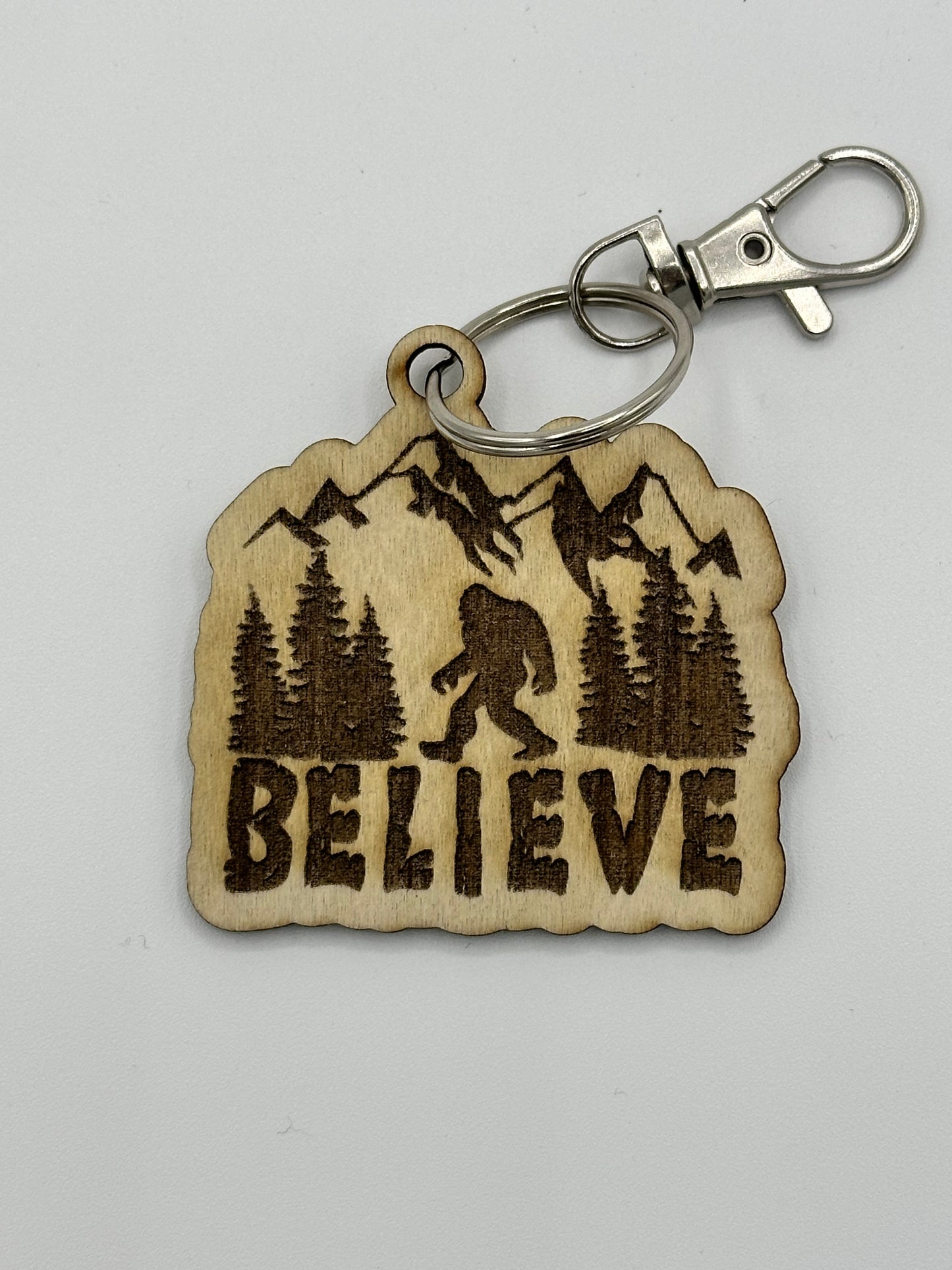 Bigfoot Wooden Keychains