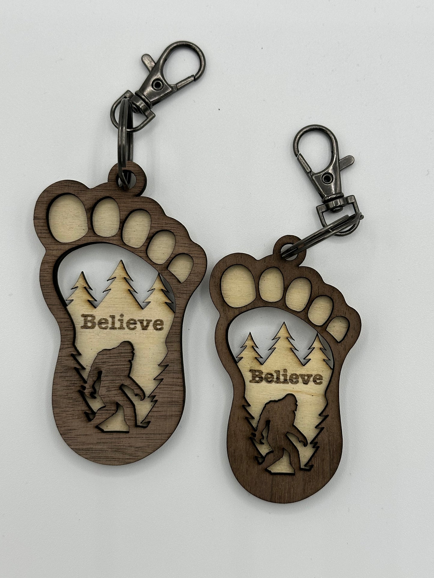 Bigfoot Wooden Keychains